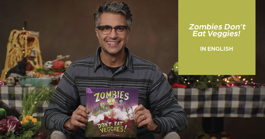 Zombies author holding book